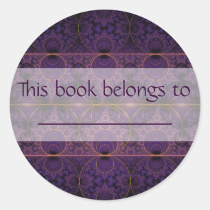 Purple Mobius Dragon Fractal Art Classic Round Sticker