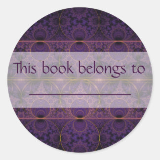 Purple Mobius Dragon Fractal Art Classic Round Sticker