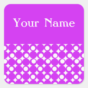 Purple Mod Ball Design @ Emporio Moffa w/ name Square Sticker