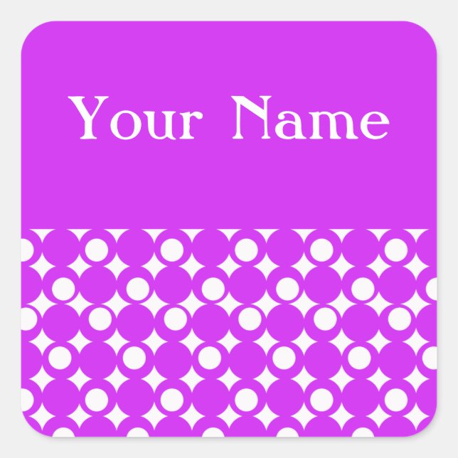 Purple Mod Ball Design @ Emporio Moffa w/ name Square Sticker (Front)