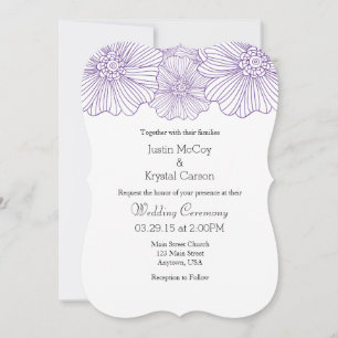 Purple Mod Flower présente les invitations de mari