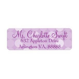 Purple Mod Polka Dot Baby Shower Return Address
