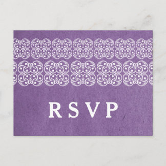 Purple Modern Bohemian RSVP Postcard