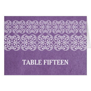 Purple Modern Bohemian Table Number Card