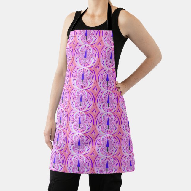 Purple Modern Christmas Tree Design Apron (Insitu)