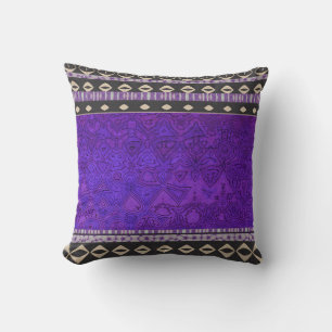 Purple modern colourful pattern boho throw pillow