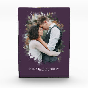 Purple Modern Custom Photo Gift Home Decor Block