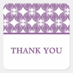 Purple Modern Deco Thank You Stickers