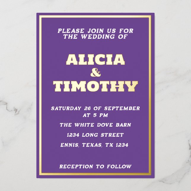 Purple Modern Gold Typography Violet Elegant (Front)
