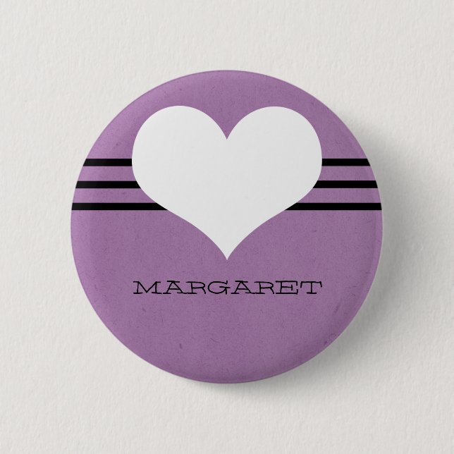 Purple Modern Heart Button (Front)