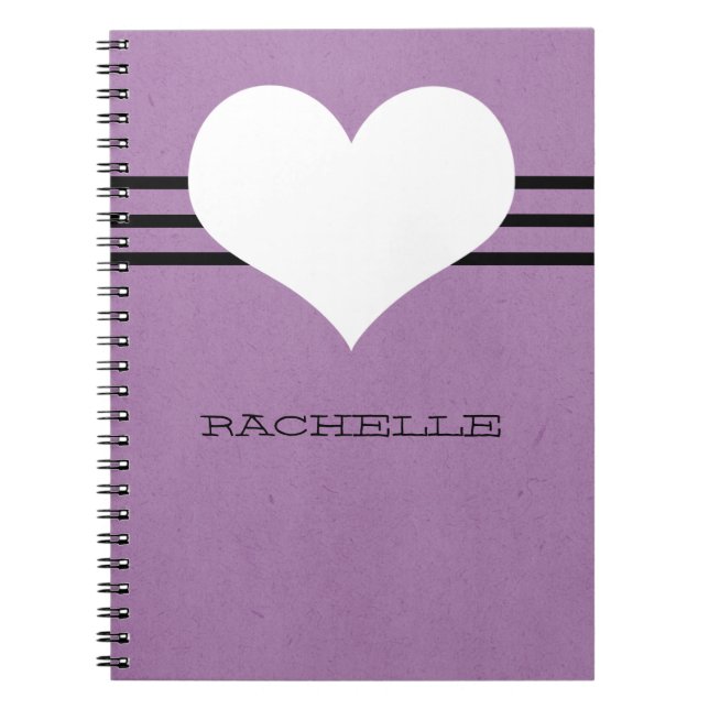 Purple Modern Heart Notebook (Front)