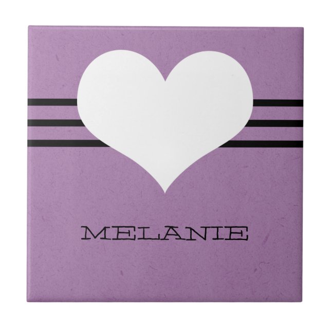 Purple Modern Heart Tile (Front)