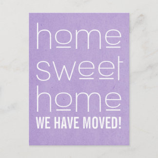 Purple Modern Home Sweet Home Postcard