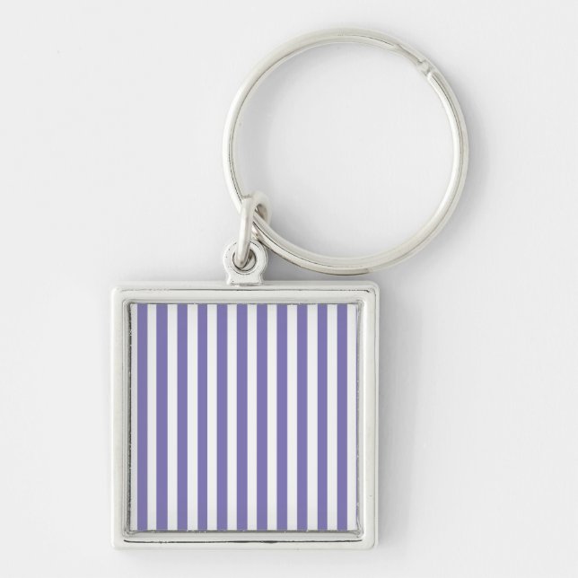 Purple Modern Stripes Keychain (Front)