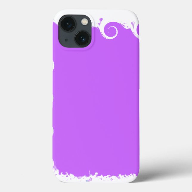 Purple Modern White Swirl Case-Mate iPhone Case (Back)