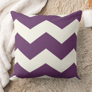 Purple Modern Zig Zag Chevron Pattern Throw Pillow
