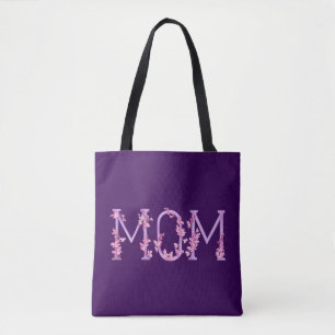 Purple Mom twisted with orchids art bag