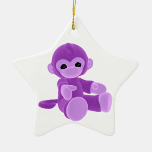 Purple Monkey Ceramic Ornament