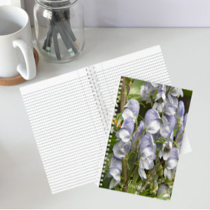 Purple Monkshood Flowers Floral Notebook