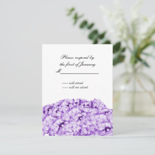 Purple Monochromatic Floral Reply Card
