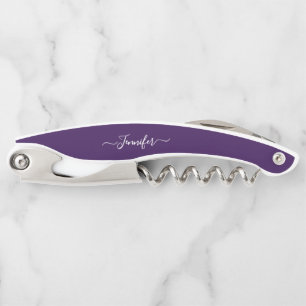 Purple Monogram Beer Wine Corkscrew Bottle Opener