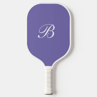 Purple Monogram Elegant Script Pickleball Paddle