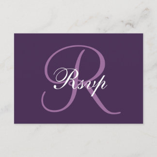 Purple Monogram | Elegant Wedding RSVP Card