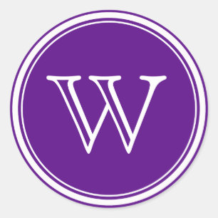 Purple Monogram Envelope Seals Favour Tags