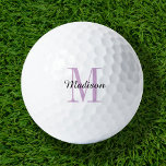 Purple Monogram Initial and Name Personalized Golf Balls<br><div class="desc">Elevate your golf game with our custom golf balls, personalized with a simple classic monogram initial and a script name overlay. Choose from a wide selection of colours to create a timeless design that’s truly unique. These golf balls make a perfect gift for any occasion, whether it’s Christmas, Father’s Day,...</div>