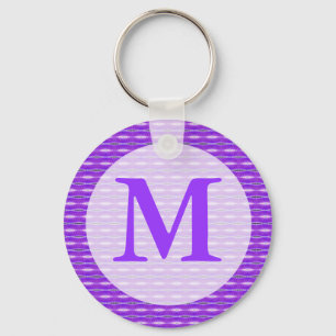 purple monogram keychain