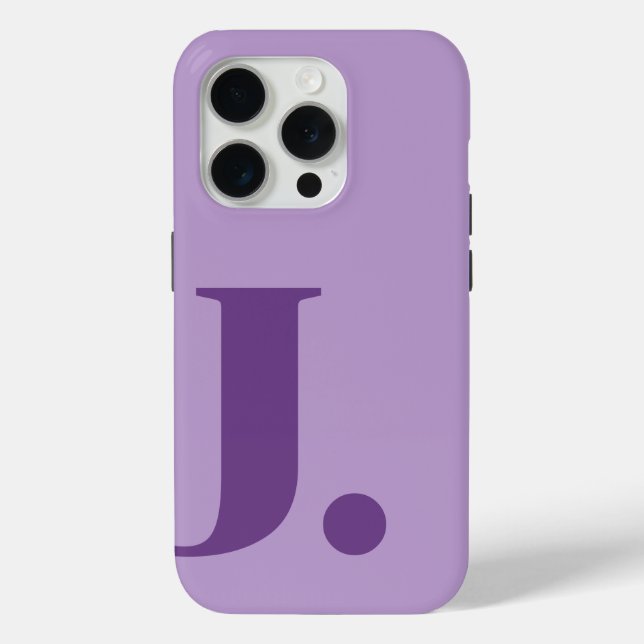 Purple Monogram Letter Basic Colour Minimalist Case-Mate iPhone Case (Back)