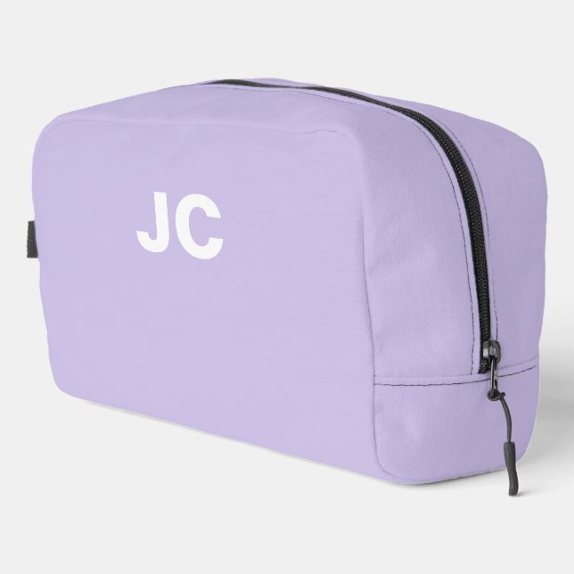 Purple Monogram Minimal Modern Travel Dopp Kit (Right Corner)