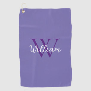 Purple Monogram Name Personalized Golf Towel