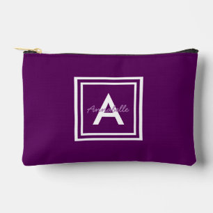 Purple Monogram Personalized Accessory Pouch