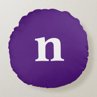 Purple Monogram Round Pillow