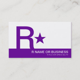 purple monogram star business card
