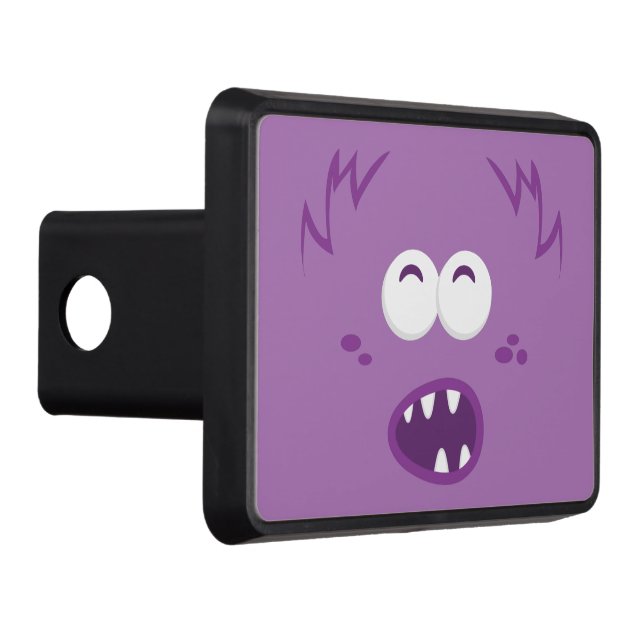 Purple Monster Face Trailer Hitch Cover (Right)