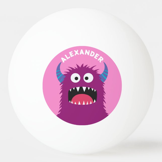 Purple Monster Personalize Ping Pong Ball (Front)