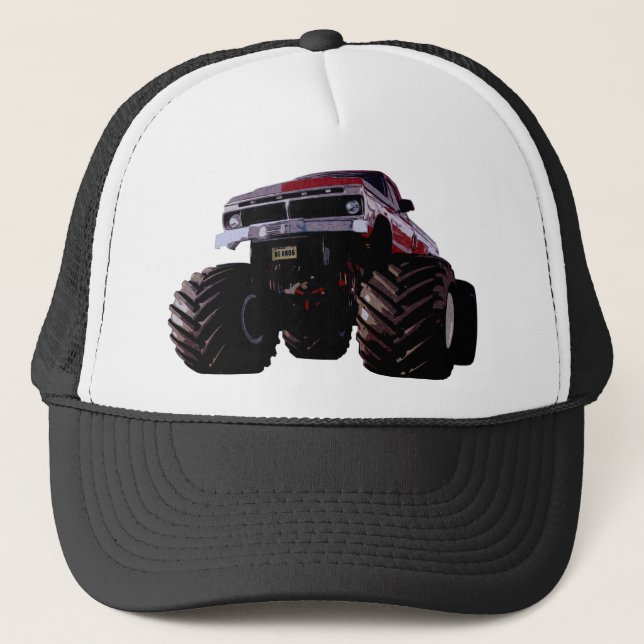 Purple Monster Truck Trucker Hat (Front)
