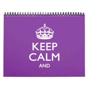 Purple Monthly KEEP CALM AND Your Text Calendar