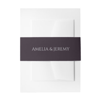 Purple Moody Floral Invitation Belly Band