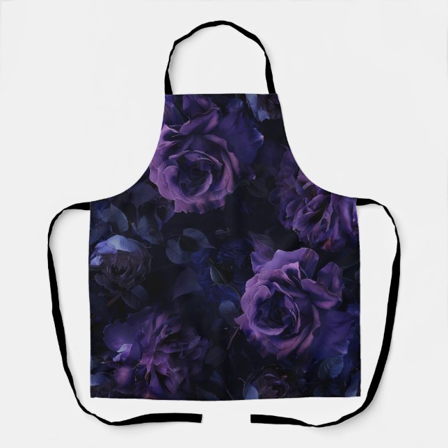Purple Moody Roses Apron (Front)