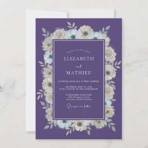 Purple Moody Winter Wedding Invitation