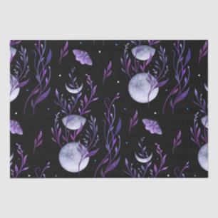 Purple Moon and Moth  Tissue Paper