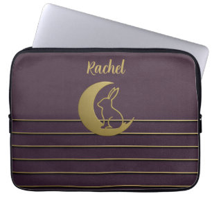 Purple Moon Bunny Design Electronics Bag