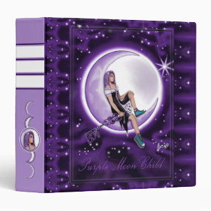 Purple Moon Child 3 Ring Binder