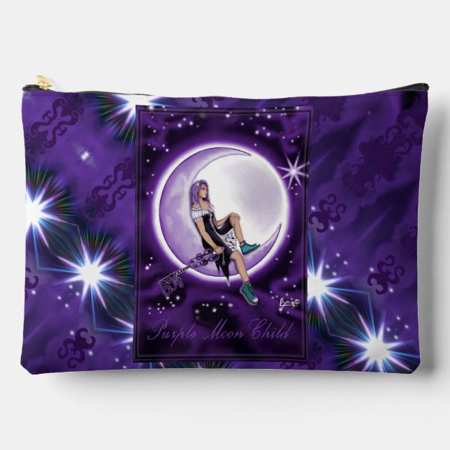 Purple moon child accessory pouch (Front)