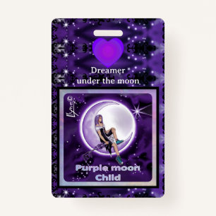 Purple moon Child Badge