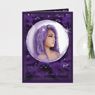 Purple Moon Child blank card