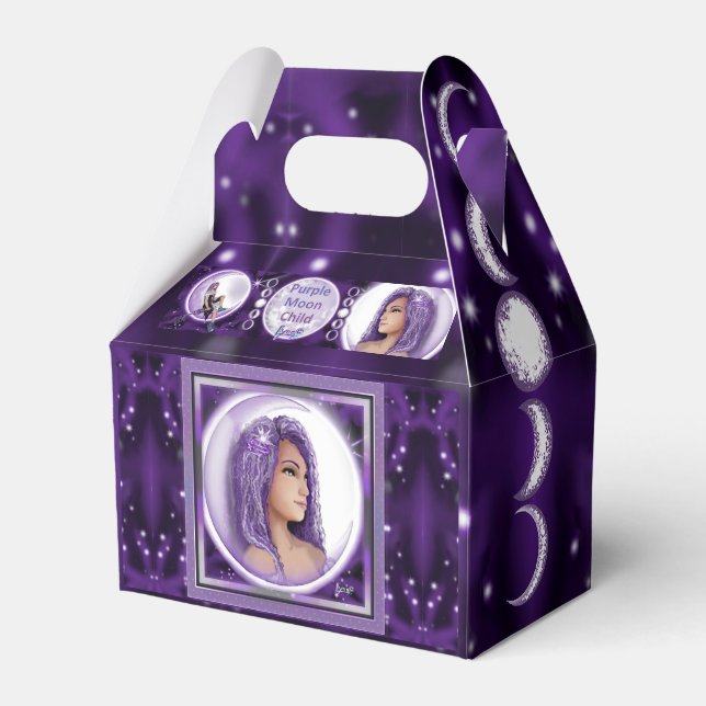 Purple Moon Child Favour Box (Front Side)